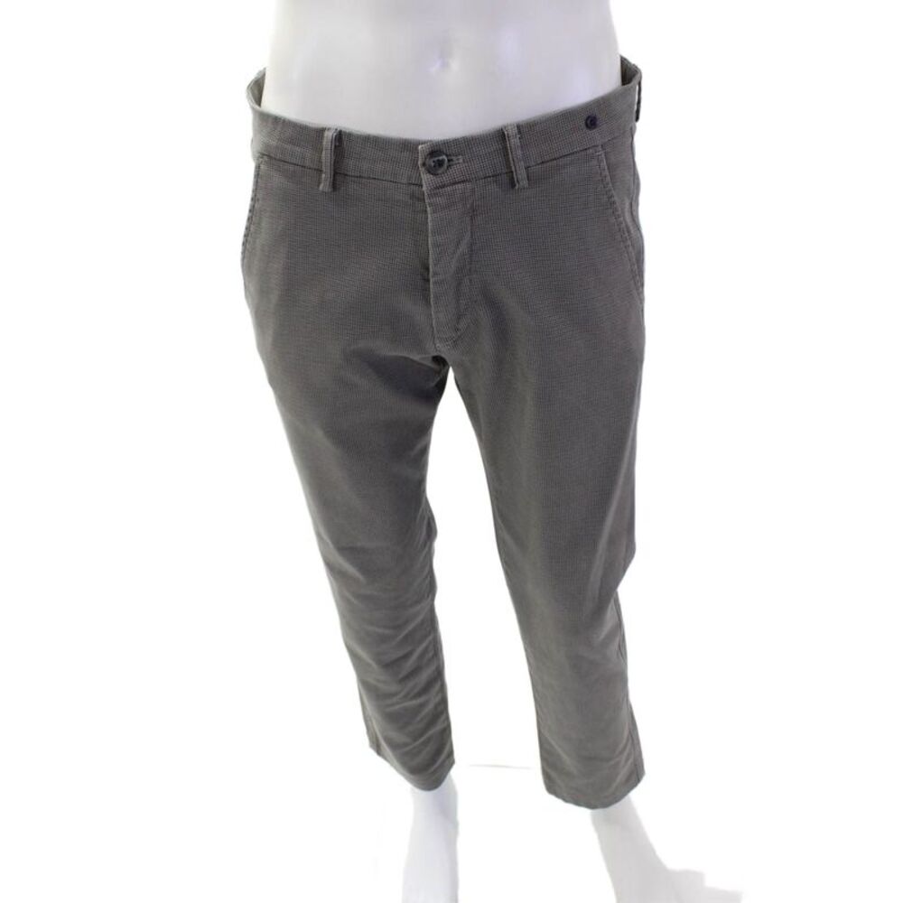 Masons Men's Button Closure Flat Front Straight Leg Dress Pants Gray Size 48